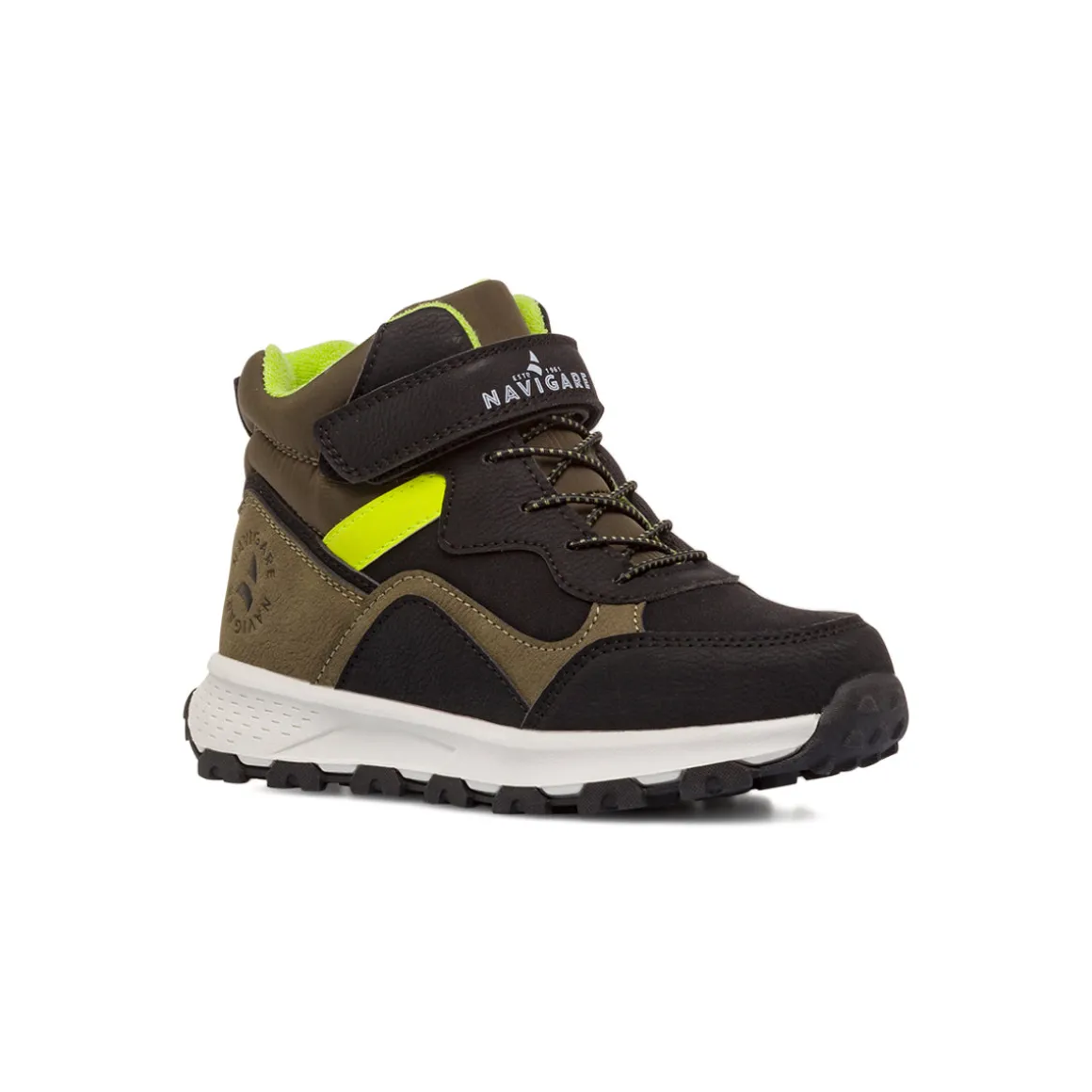 Sneakers alte verdi militare e nere Ragazzo Navigare
