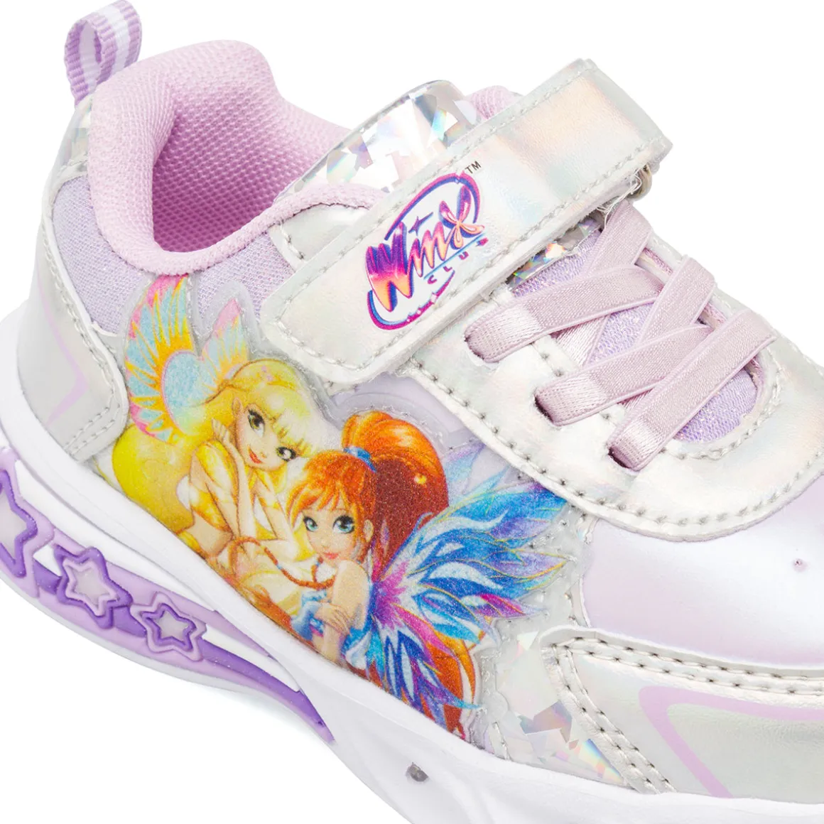 Sneakers argento con Luci e stampa Winx da Bambina