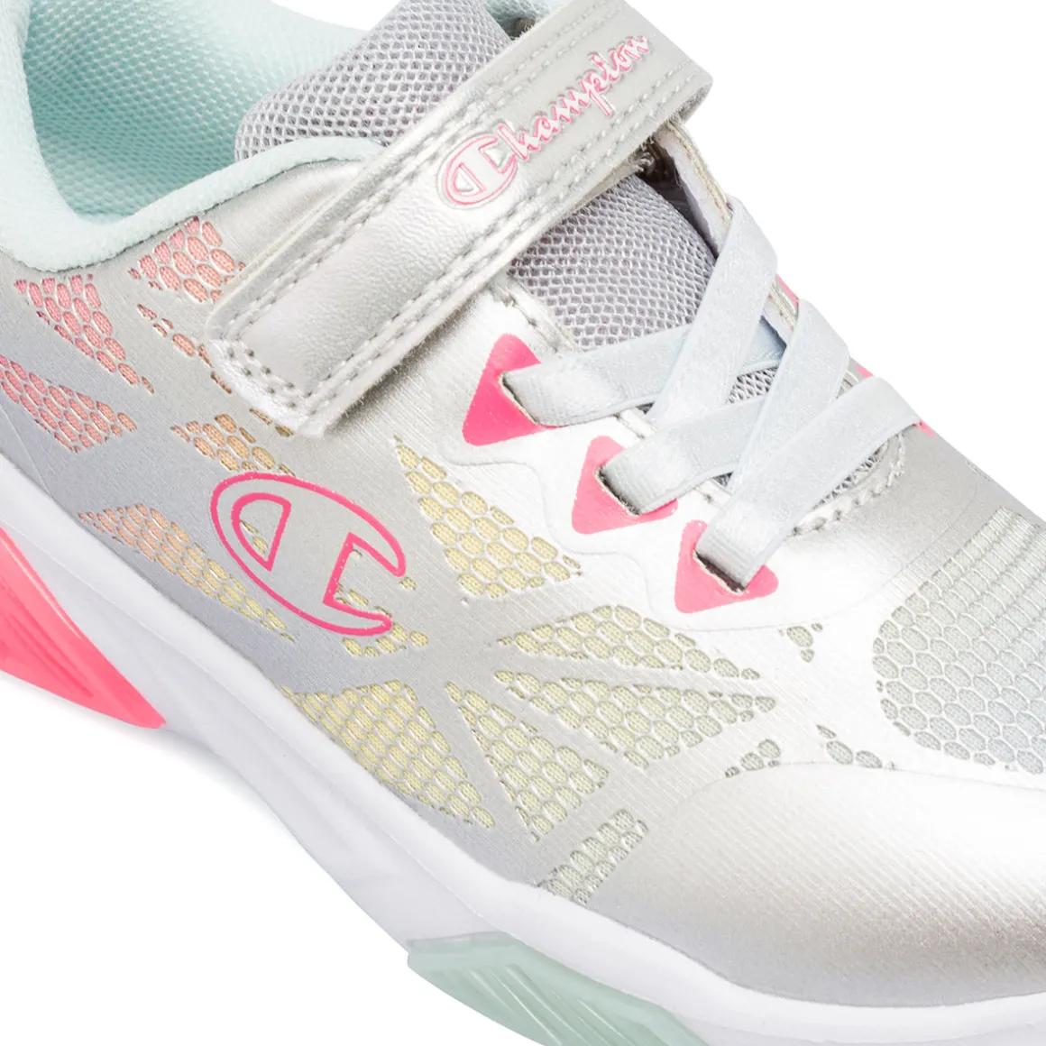 Sneakers argento con luci da Bambina Primi Passi Champion
