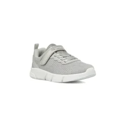 Sneakers argento da Bambina con chiusura a strappo e suola traspirante Geox