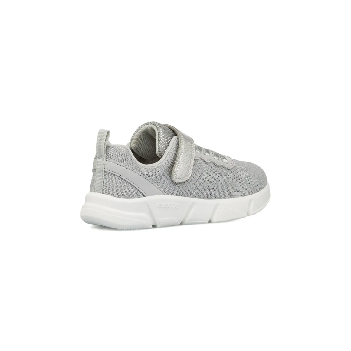 Sneakers argento da Bambina con chiusura a strappo e suola traspirante Geox