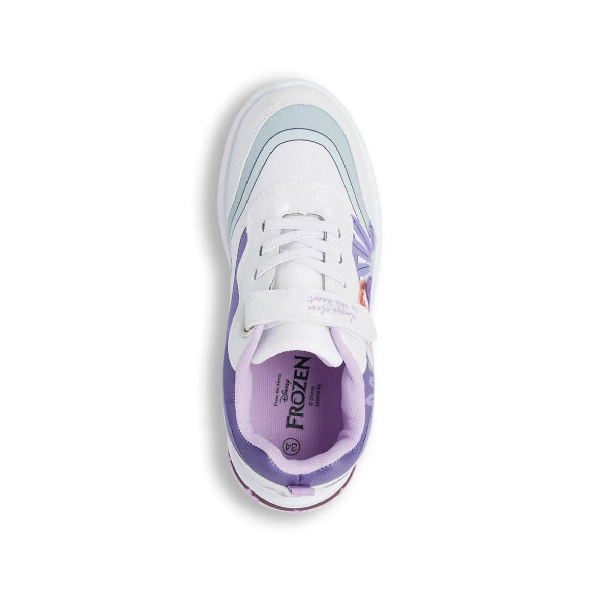 Sneakers argento da ragazza Frozen con luci e glitter