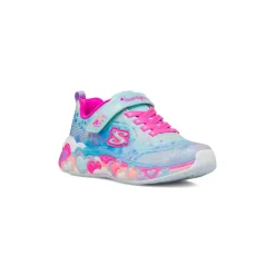 Sneakers azzurre e fucsia da Bambina con luci Skechers Eternal Heart