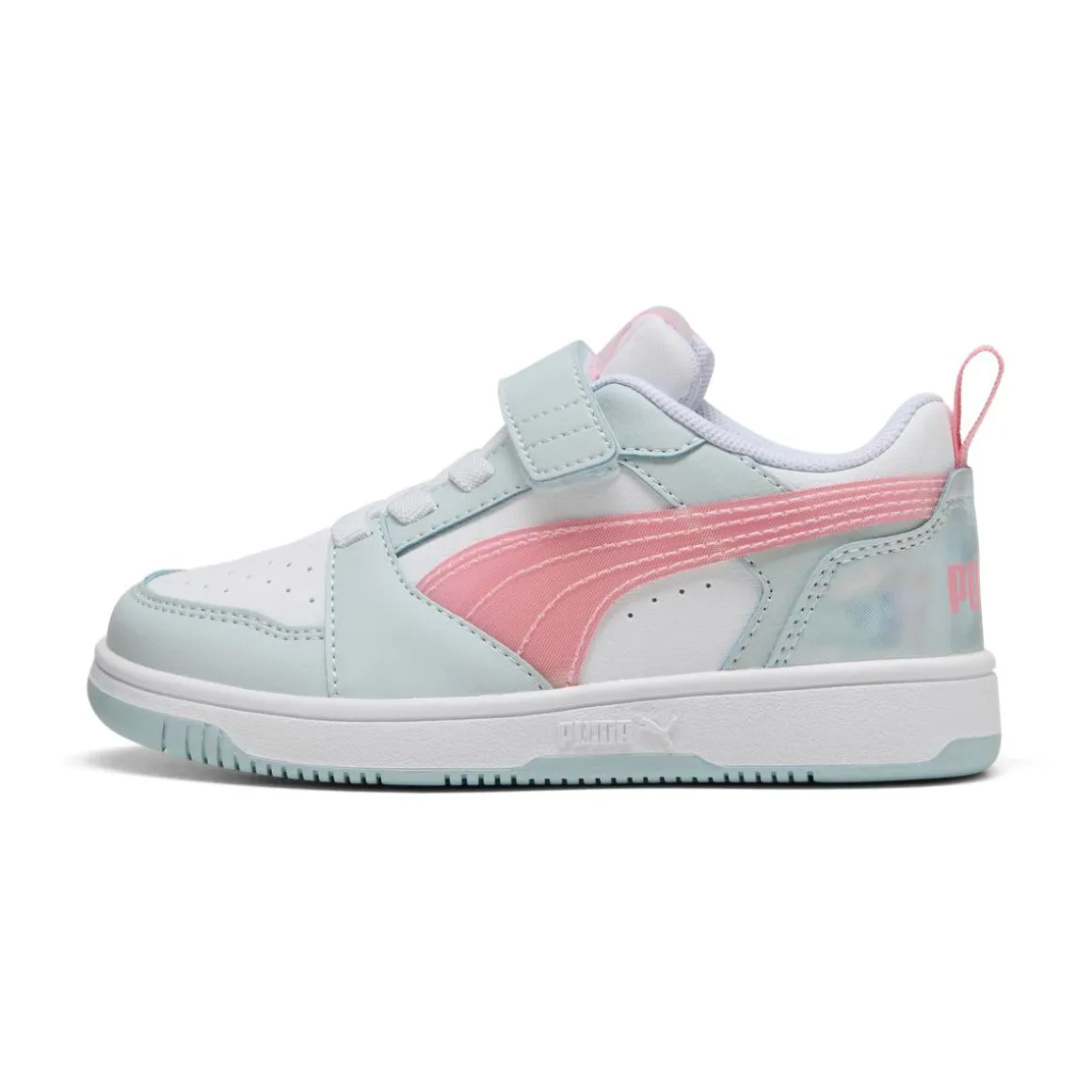 Sneakers azzurre e rosa da Bambina con strappo Puma Rebound V6