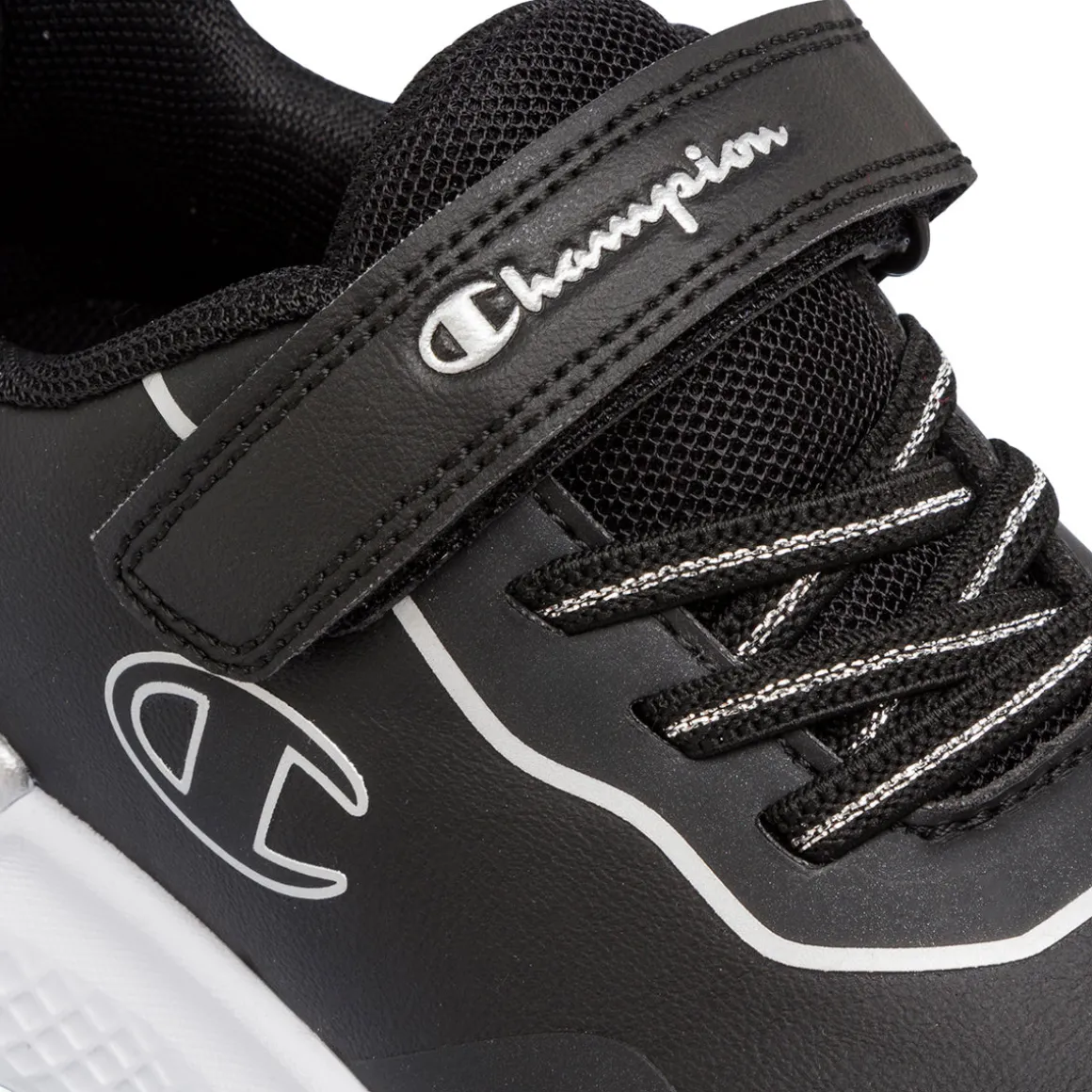 Sneakers bambina nere con logo Champion Bold Winter