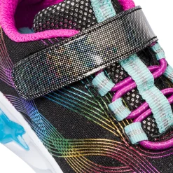 Sneakers Bambina nere con stampe arcobaleno e luci nella suola Le Scarpe di Alice