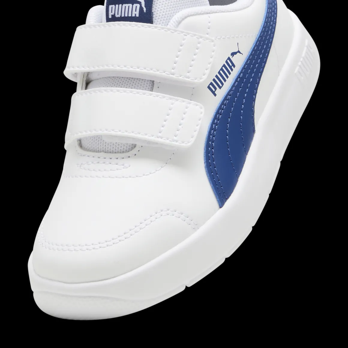 Sneakers bambino bianche con dettagli blu Puma Courtflex v3