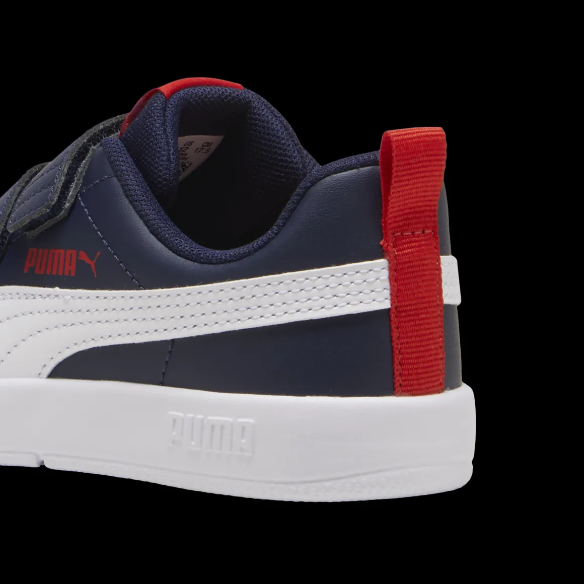 Sneakers bambino blu con dettagli rossi Puma Courtflex v3