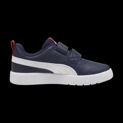 Sneakers bambino blu con dettagli rossi Puma Courtflex v3