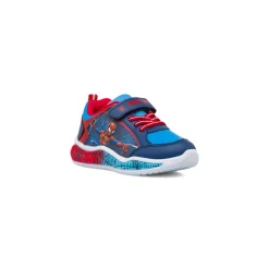 Sneakers bambino blu e rosse con luci nella suola Spiderman