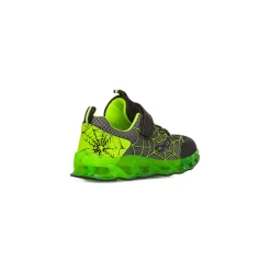 Sneakers bambino nere e verde con luci nella suola Birilli&Monelli