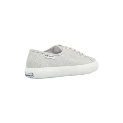 Sneakers basse da donna glitterate argento con suola in gomma Superga