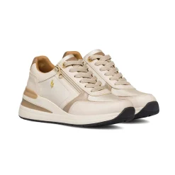 Sneakers beige da donna con dettagli bronzo Lora Ferres