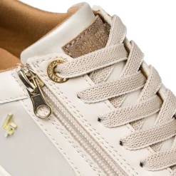 Sneakers beige da donna con dettagli bronzo Lora Ferres