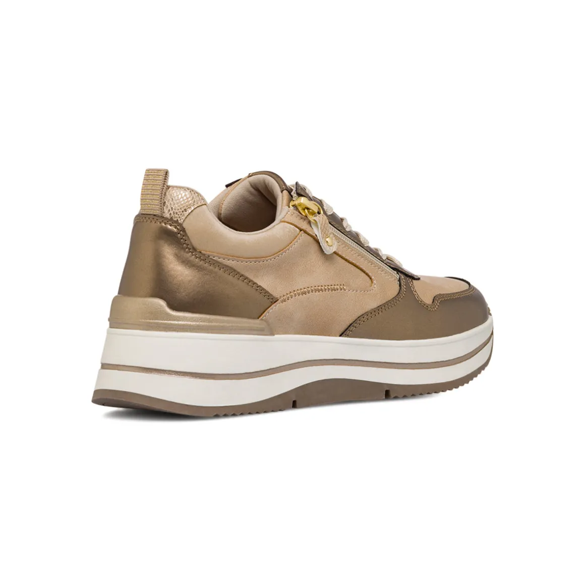 Sneakers beige da Donna con zip decorativa Lora Ferres