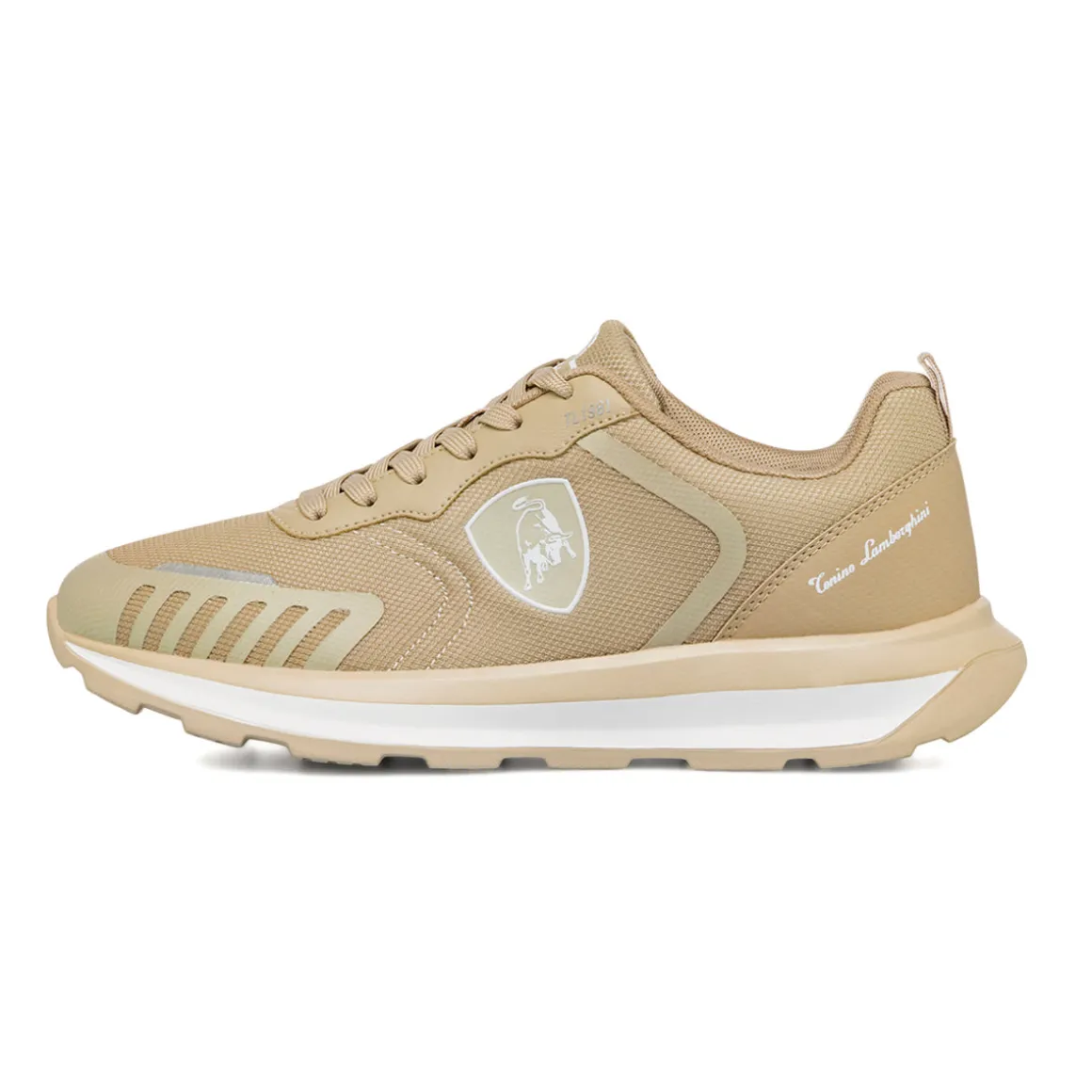 Sneakers beige da Uomo con logo laterale Tonino Lamborghini