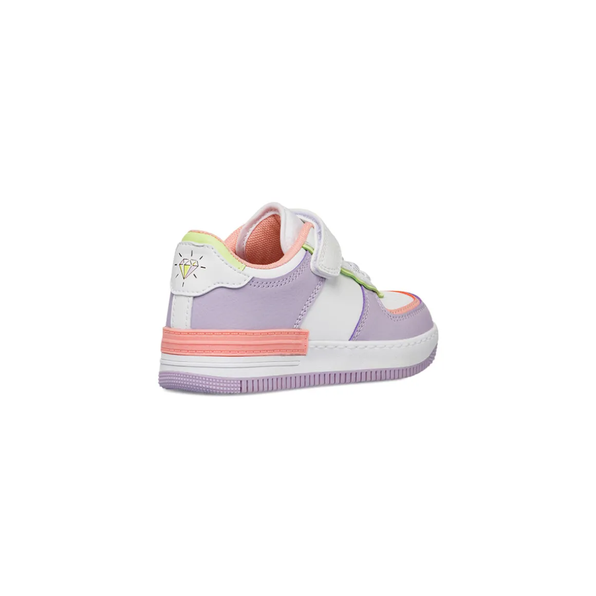 Sneakers bianca da bambina con dettagli lilla e rosa Le Scarpe di Alice