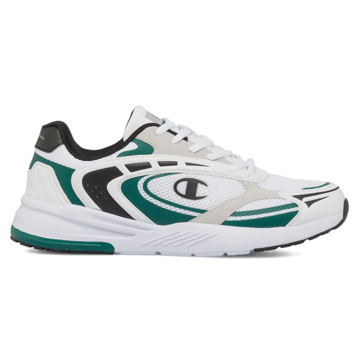 Sneakers bianche con dettagli neri e verdi da Uomo Champion Champ 2K