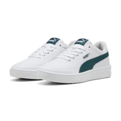 Sneakers bianche con inserti verdi da Ragazzo Puma Court Classic Clean