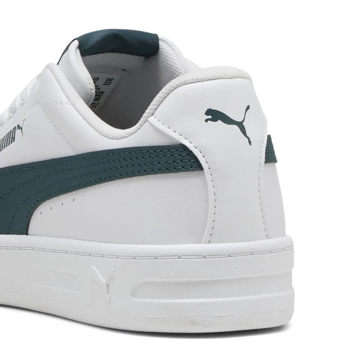 Sneakers bianche con inserti verdi da Ragazzo Puma Court Classic Clean