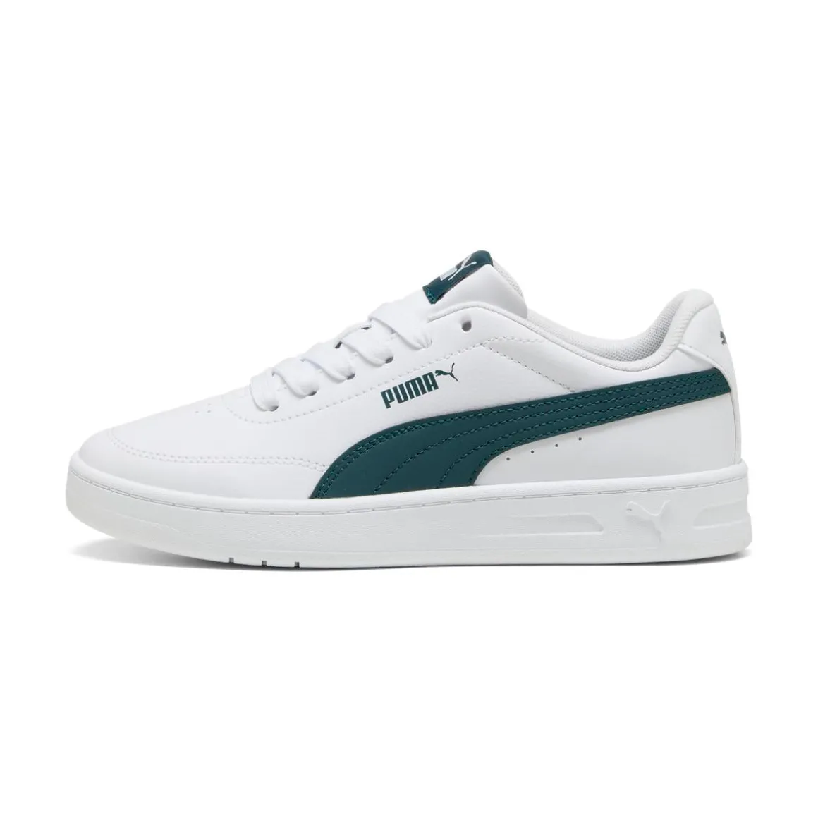 Sneakers bianche con inserti verdi da Ragazzo Puma Court Classic Clean