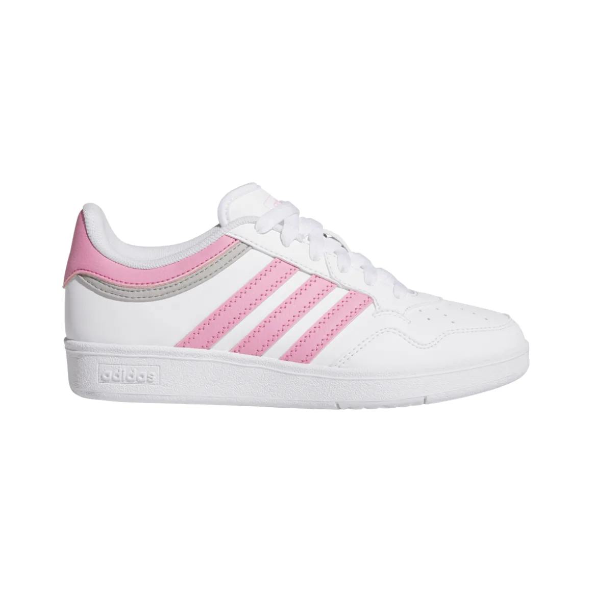 Sneakers bianche con inserti rosa e grigi da Ragazza adidas Hoops 4.0