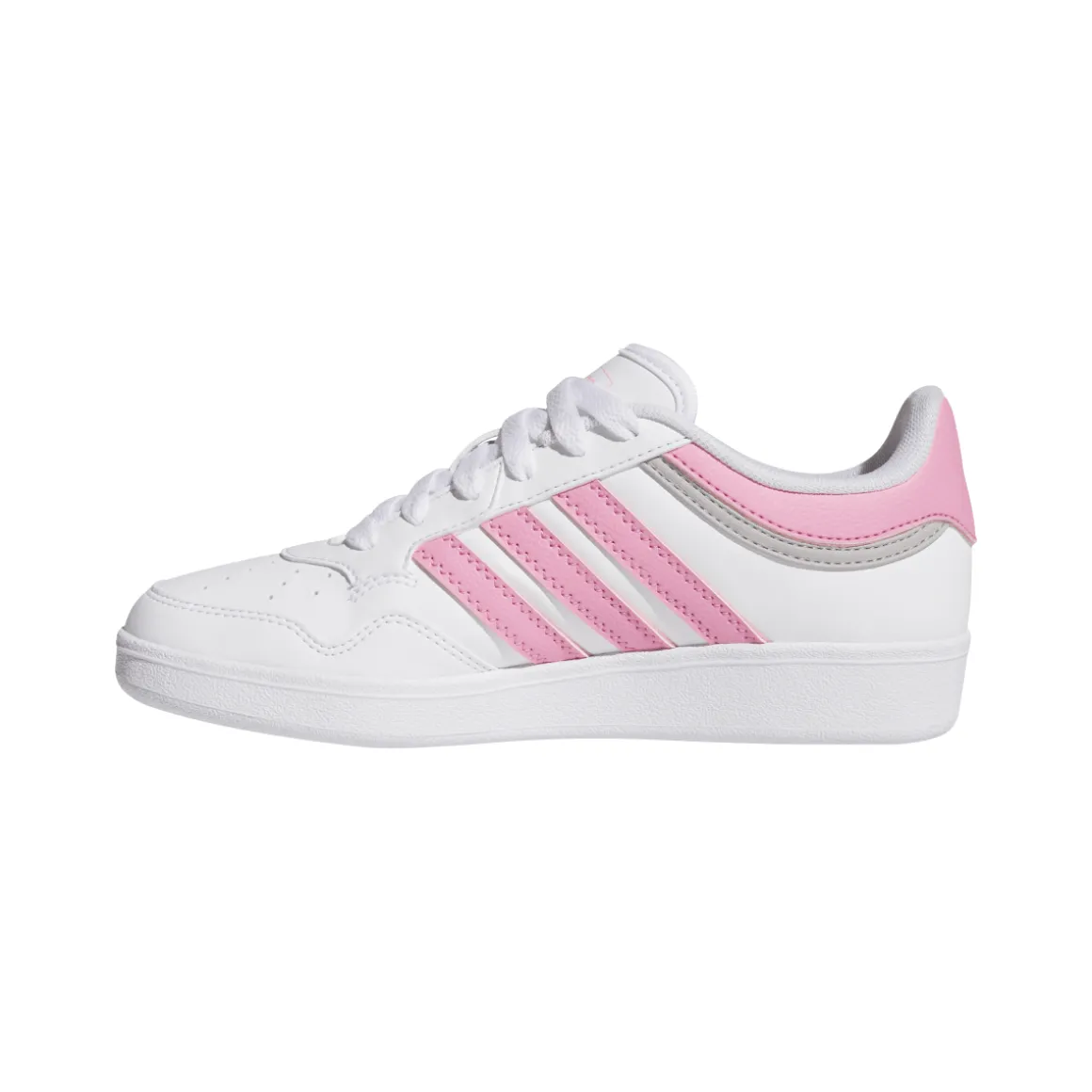 Sneakers bianche con inserti rosa e grigi da Ragazza adidas Hoops 4.0