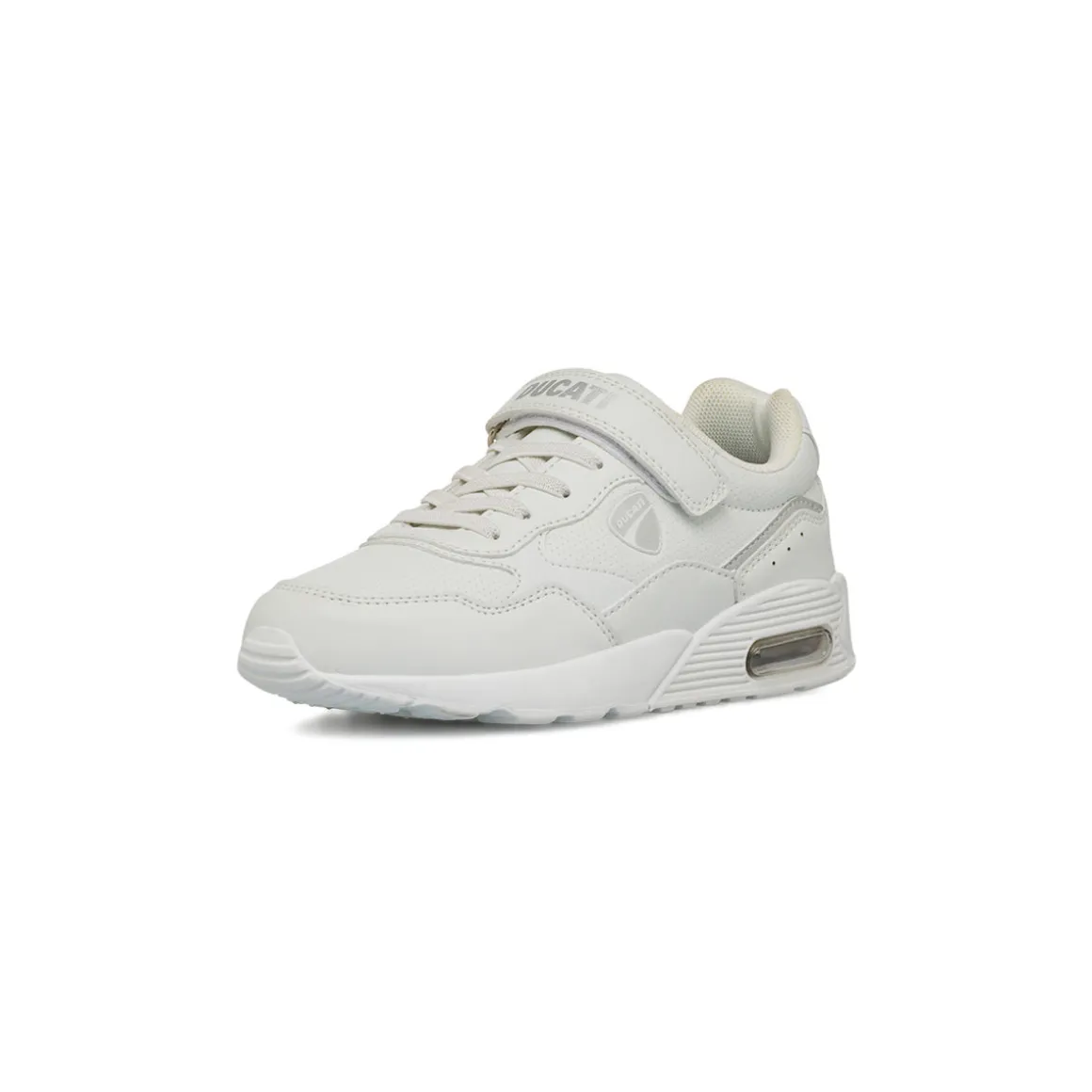 Sneakers bianche da bambino con ammortizzazione ad aria Ducati