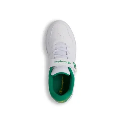 Sneakers bianche da bambino con luci nella suola e dettagli verdi e gialli Champion