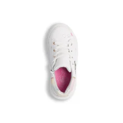 Sneakers bianche da bambina con dettagli glitter e farfalla con paillettes Le scarpe di Alice