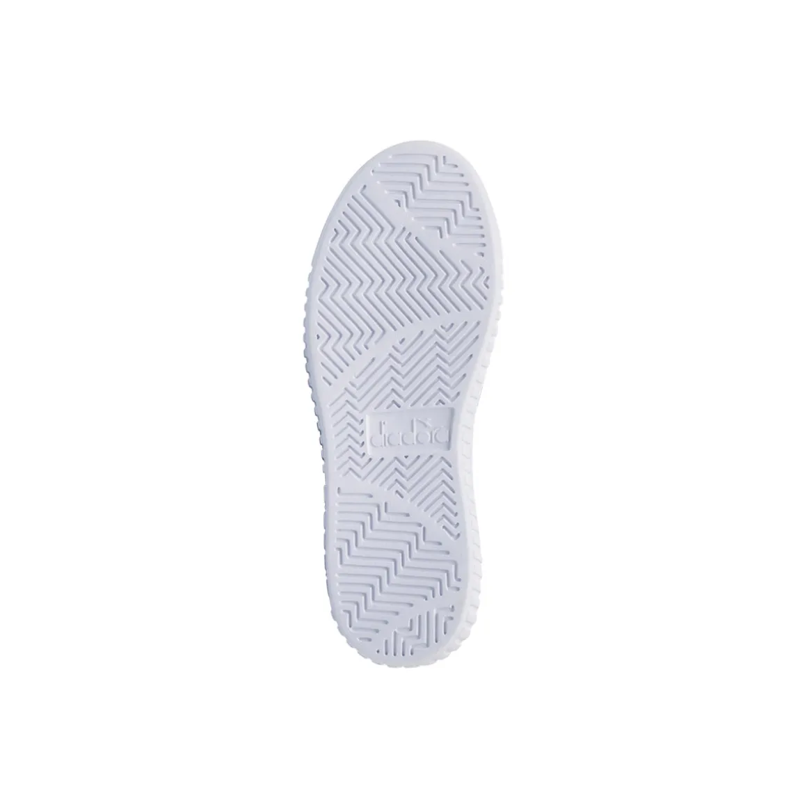 Sneakers bianche da bambina con logo azzurro iridescente Diadora