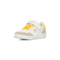 Sneakers Bianche da Bambino con dettagli giallo e strappo Tonino Lamborghini