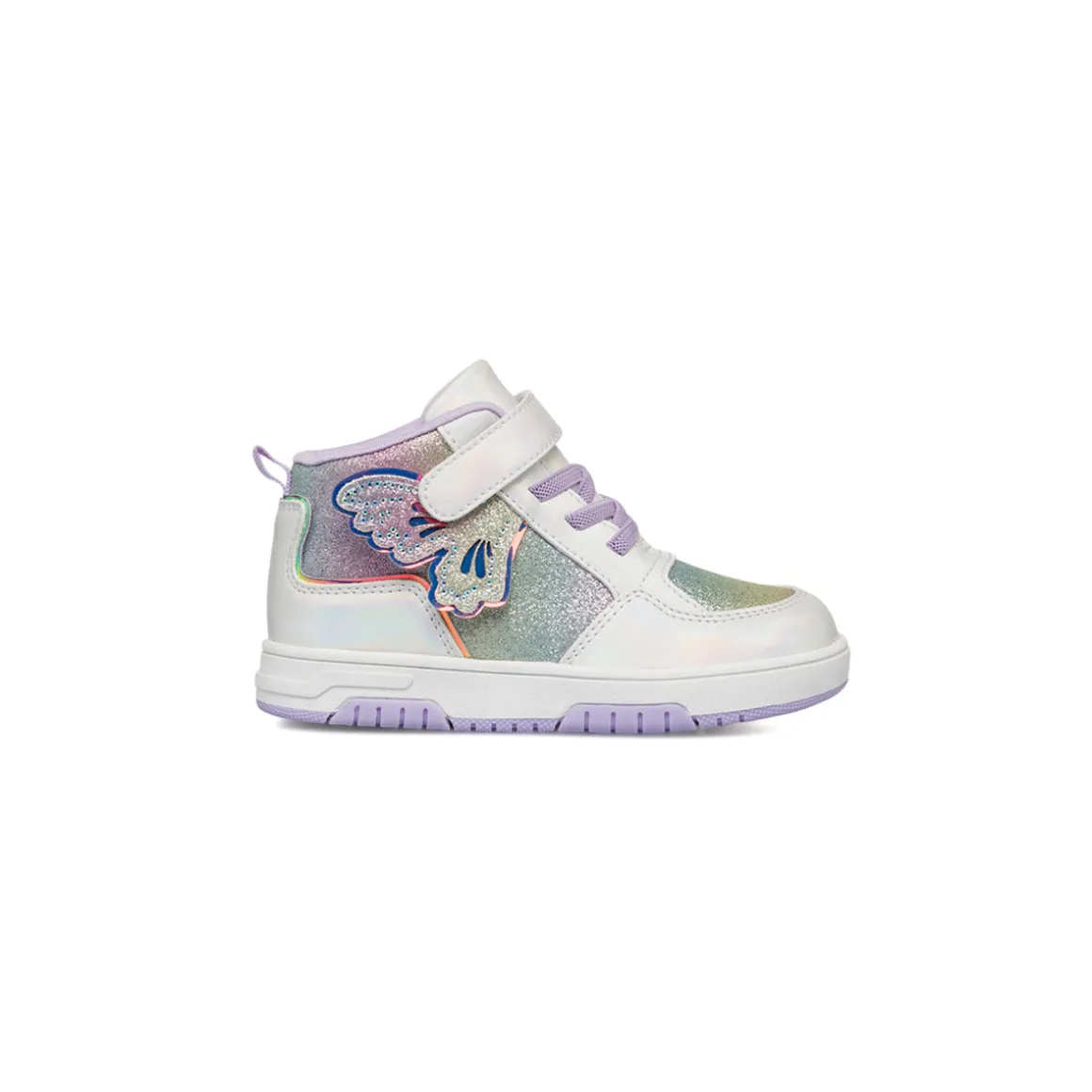 Sneakers bianche da bambina con dettagli lilla e glitter Le scarpe di Alice