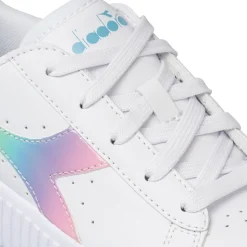 Sneakers bianche da bambina con logo arcobaleno Diadora Game Step Bloom PS