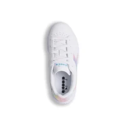 Sneakers bianche da bambina con logo arcobaleno Diadora Game Step Bloom PS