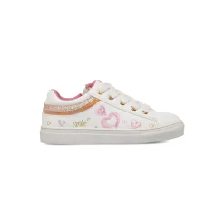 Sneakers bianche da Bambina con cuoricini Dieci Baci