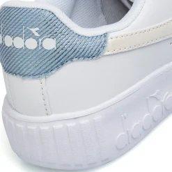 Sneakers bianche da bambina con dettaglio azzurro Diadora