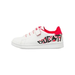 Sneakers bianche da Bambino con dettagli rossi e Strappo Ducati