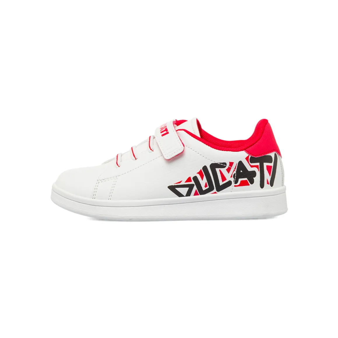 Sneakers bianche da Bambino con dettagli rossi e Strappo Ducati
