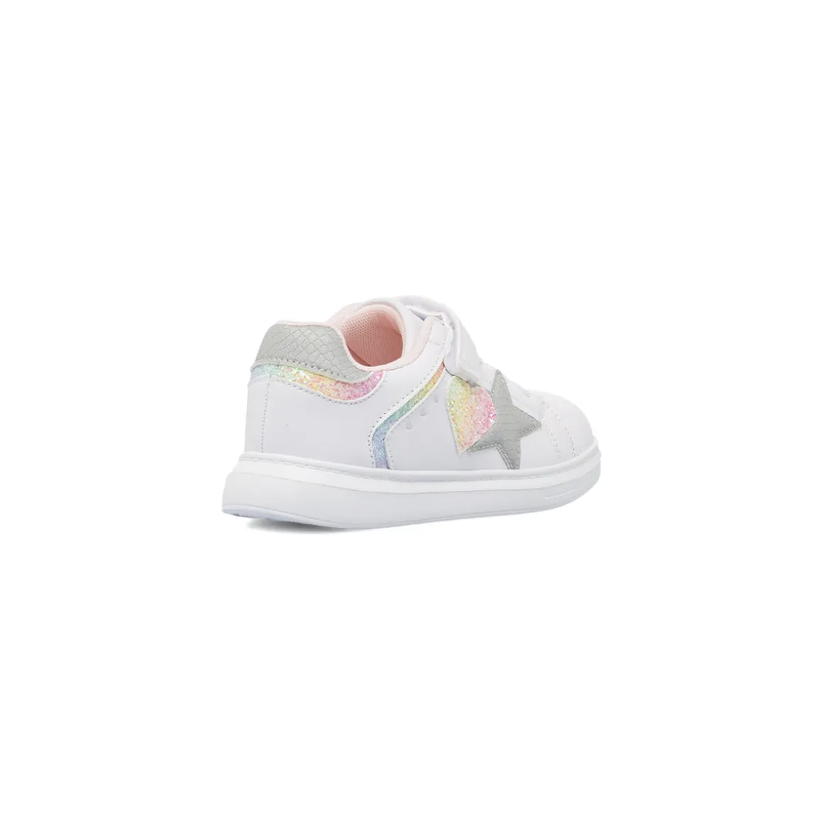 Sneakers bianche da bambina con cuore e stella glitter Dieci Baci