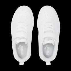 Sneakers bianche da bambina con velcro e lacci Puma Rickie AC+ PS