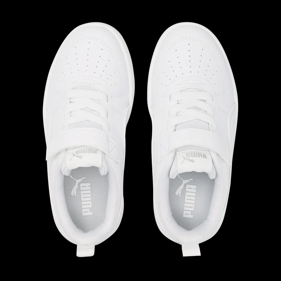 Sneakers bianche da bambina con velcro e lacci Puma Rickie AC+ PS