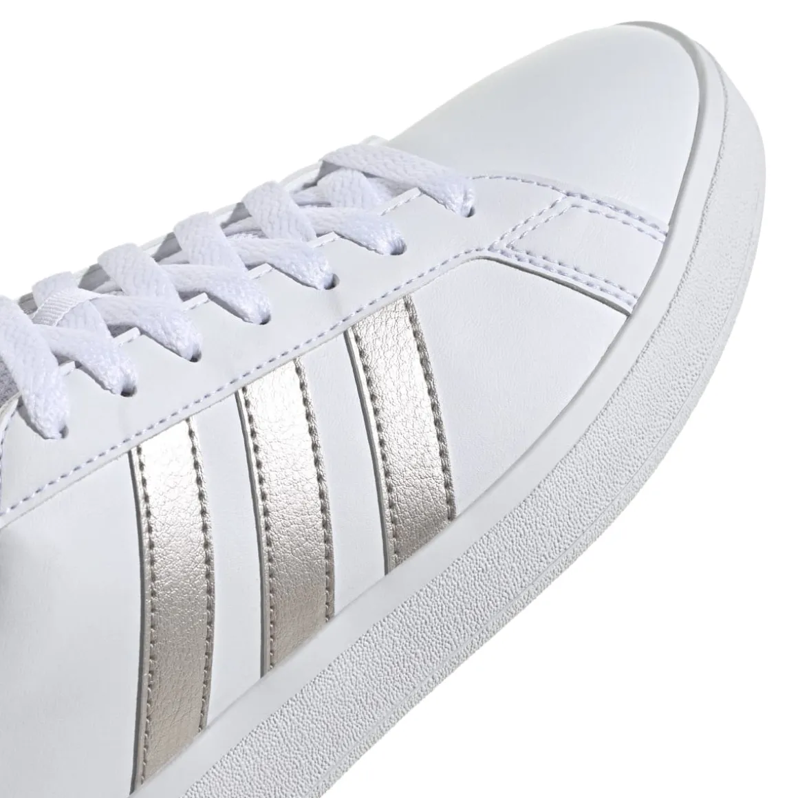 Sneakers bianche da donna con strisce a contrasto adidas Grand Court Base 2.0