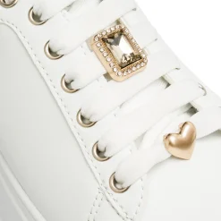Sneakers bianche da donna con dettagli oro Lora Ferres