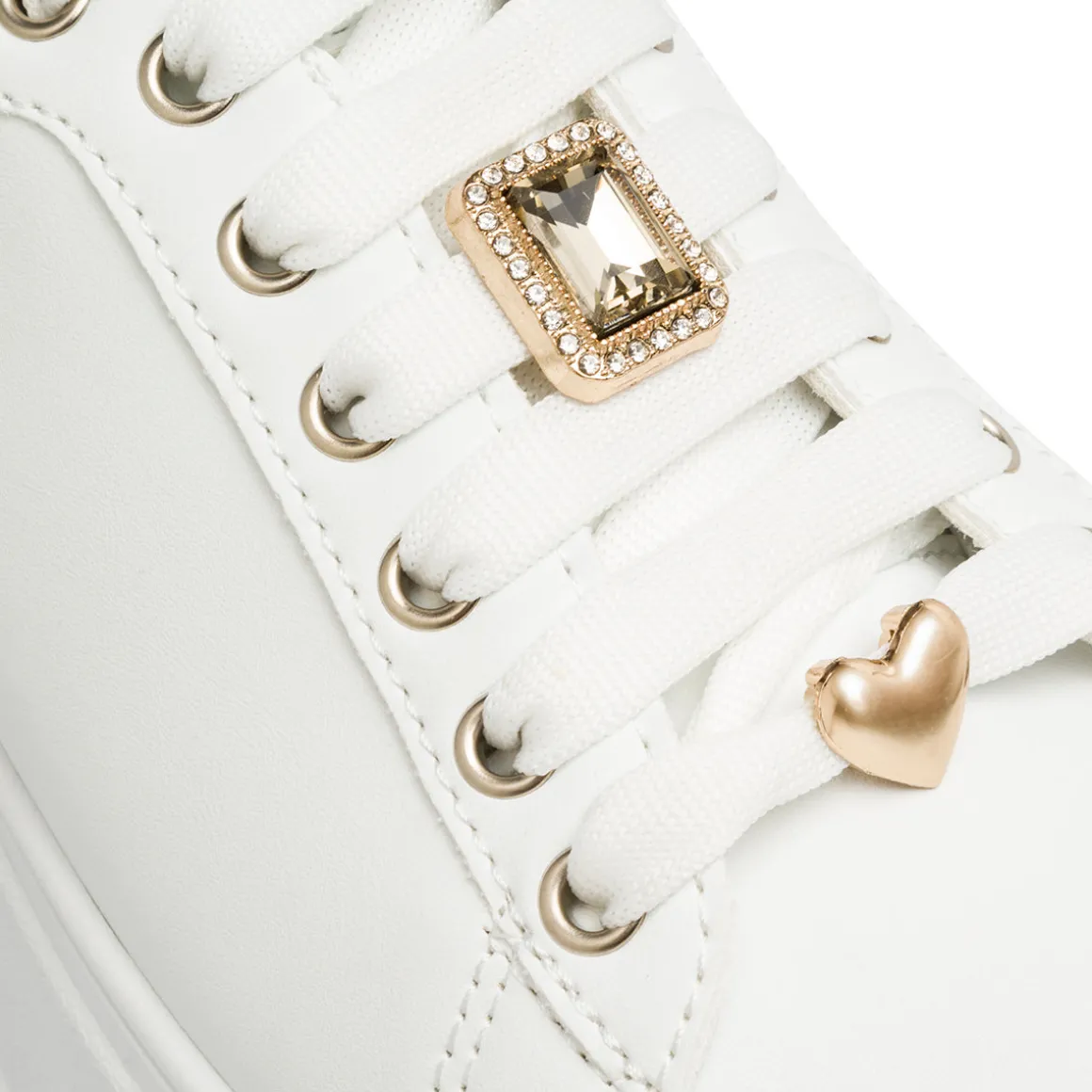 Sneakers bianche da donna con dettagli oro Lora Ferres