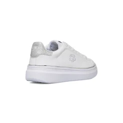 Sneakers bianche da donna con dettagli argento Swish Jeans