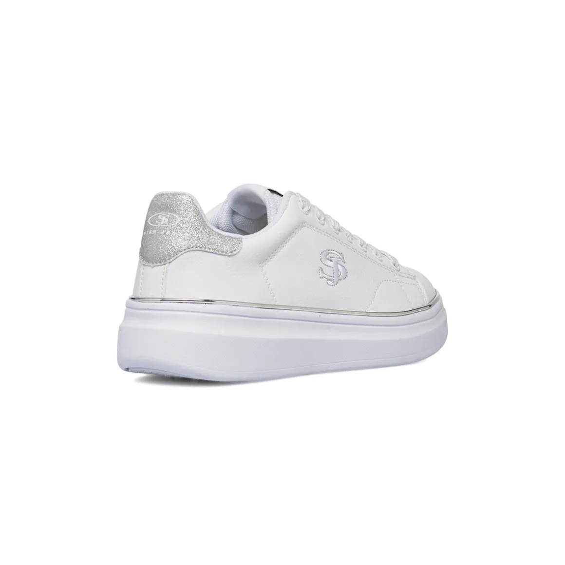 Sneakers bianche da donna con dettagli argento Swish Jeans