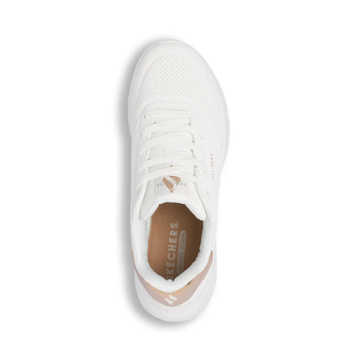 Sneakers bianche da Donna con Memory Foam Skechers Uno Lite