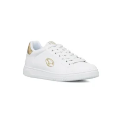 Sneakers bianche da Donna con dettagli oro e logo Soprani Sport