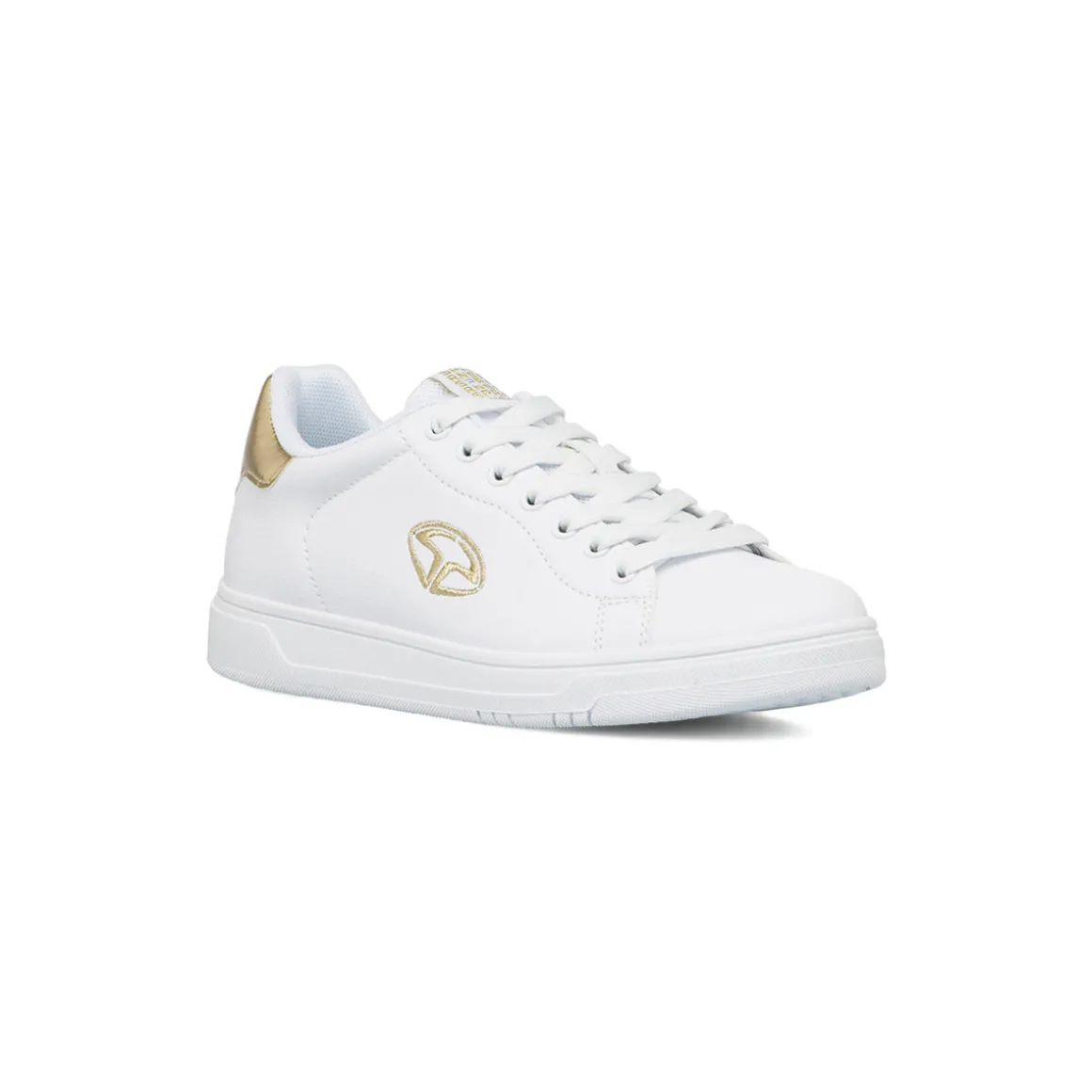 Sneakers bianche da Donna con dettagli oro e logo Soprani Sport